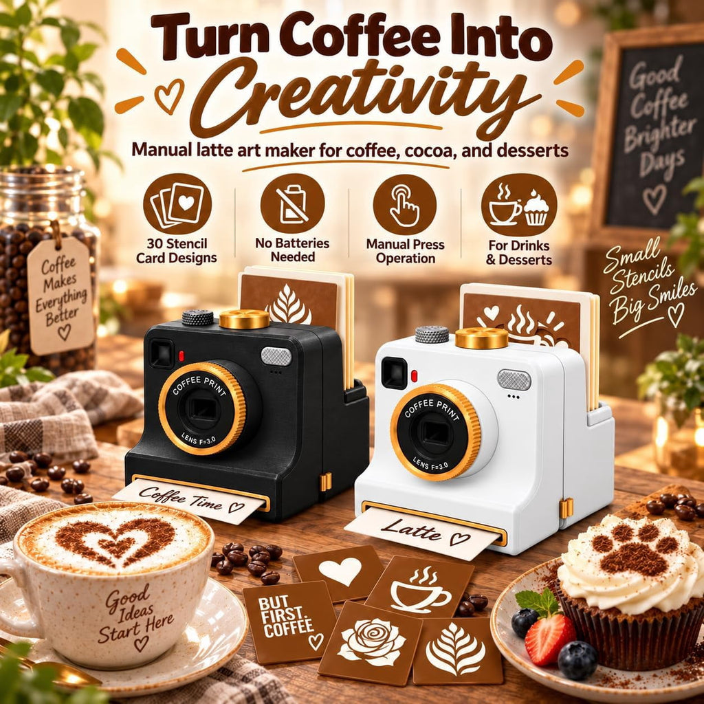 Coffee Printer Machine, 3D Latte Art Coffee Printer , Edible Ink Pre‑Set Pattern Printer for Coffee Foam, Gift for Coffee Enthusiasts