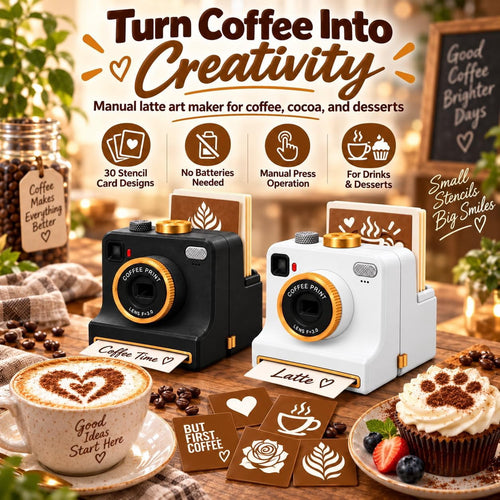 Coffee Printer Machine, 3D Latte Art Coffee Printer , Edible Ink Pre‑Set Pattern Printer for Coffee Foam, Gift for Coffee Enthusiasts
