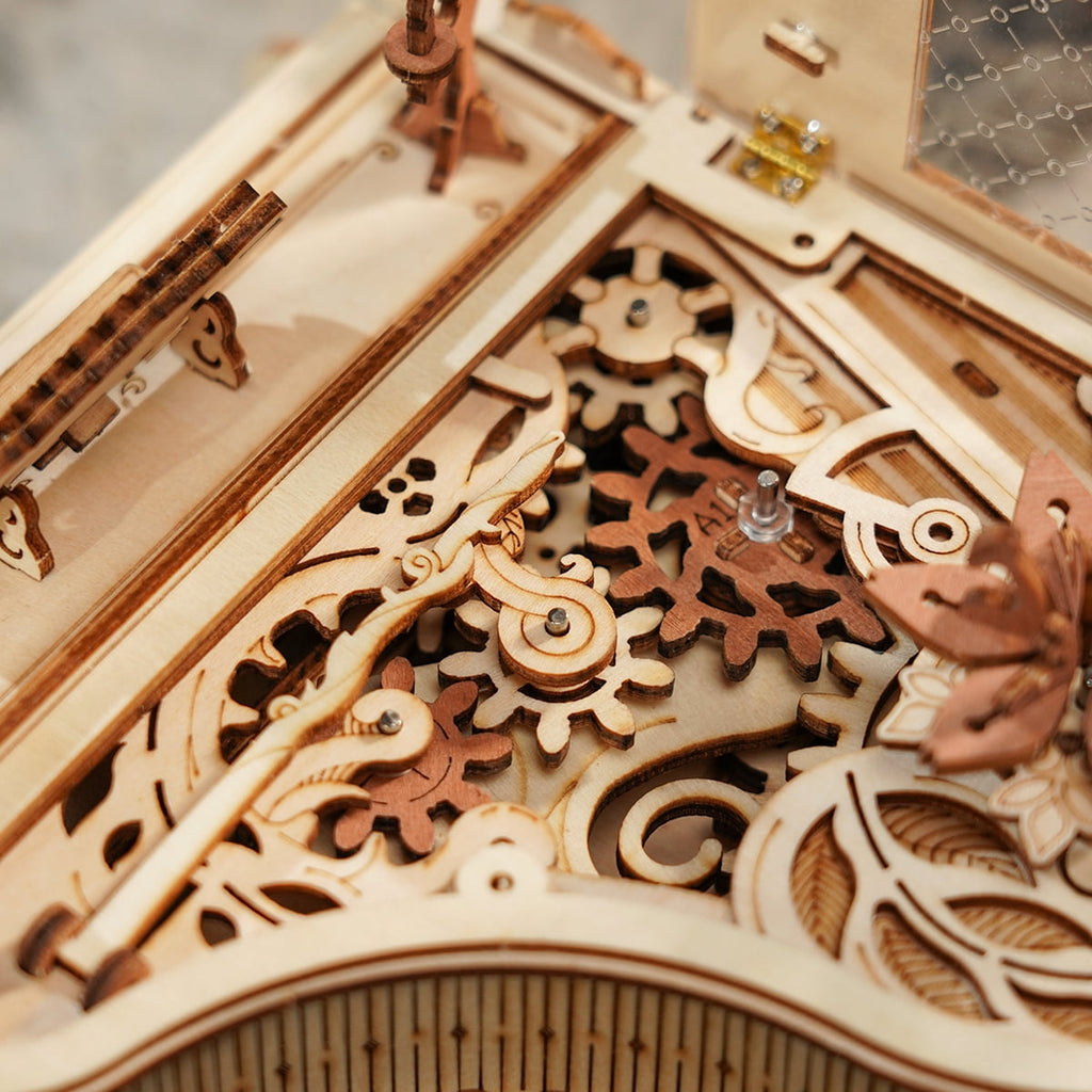 ROKR 3D Wooden Puzzle Magic Piano Mechanical Music Box,Toy Building Model Kit Desk Decor Gift for Adult Kid
