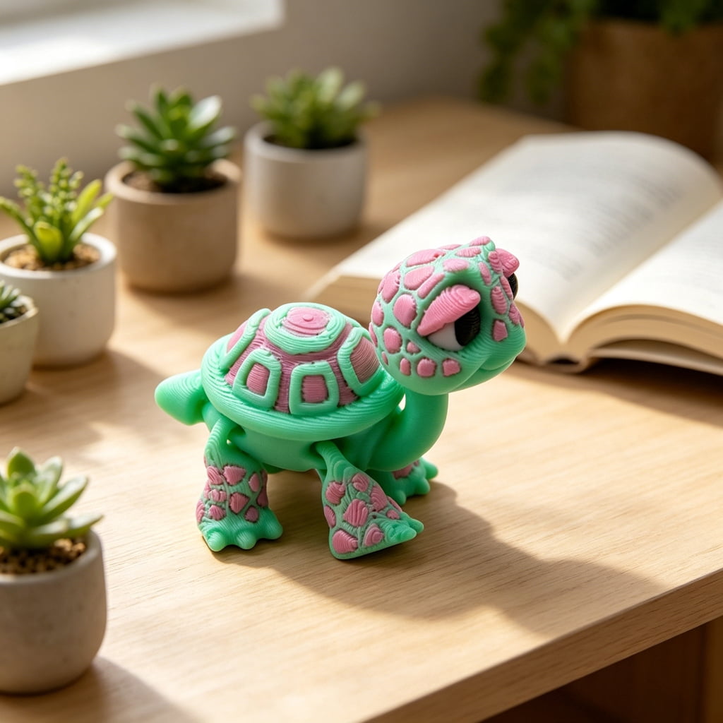 lanema 3D Printer with Flexible Articulated Joints Tortoise Ornament Collectible