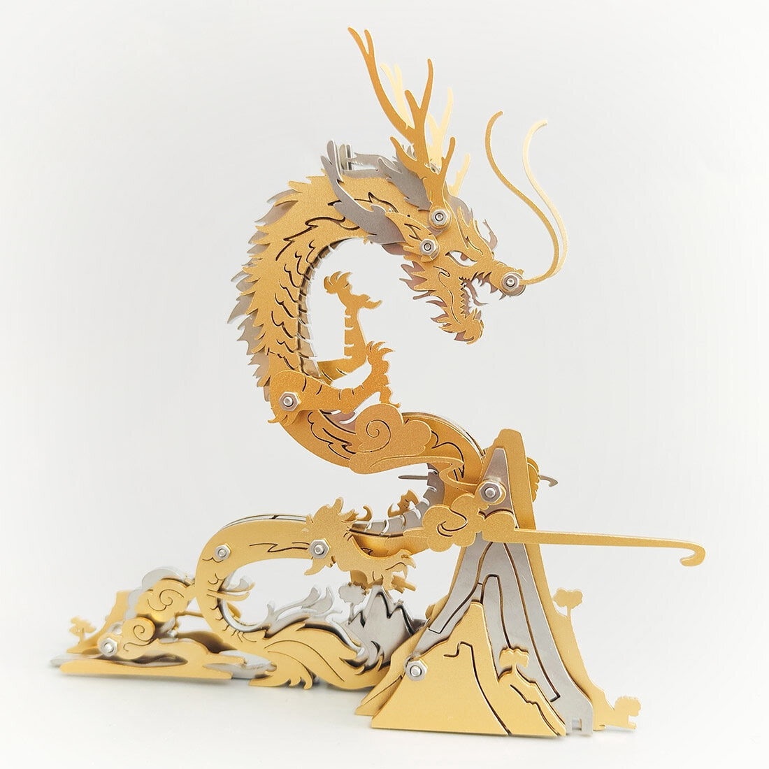 3D Metal Puzzle Dragon 90+ PCS, Steampunk Mechanical Model Kit With DIY Assembly, Home Display Desk Decor For Adult Collectors And Creative Gifts