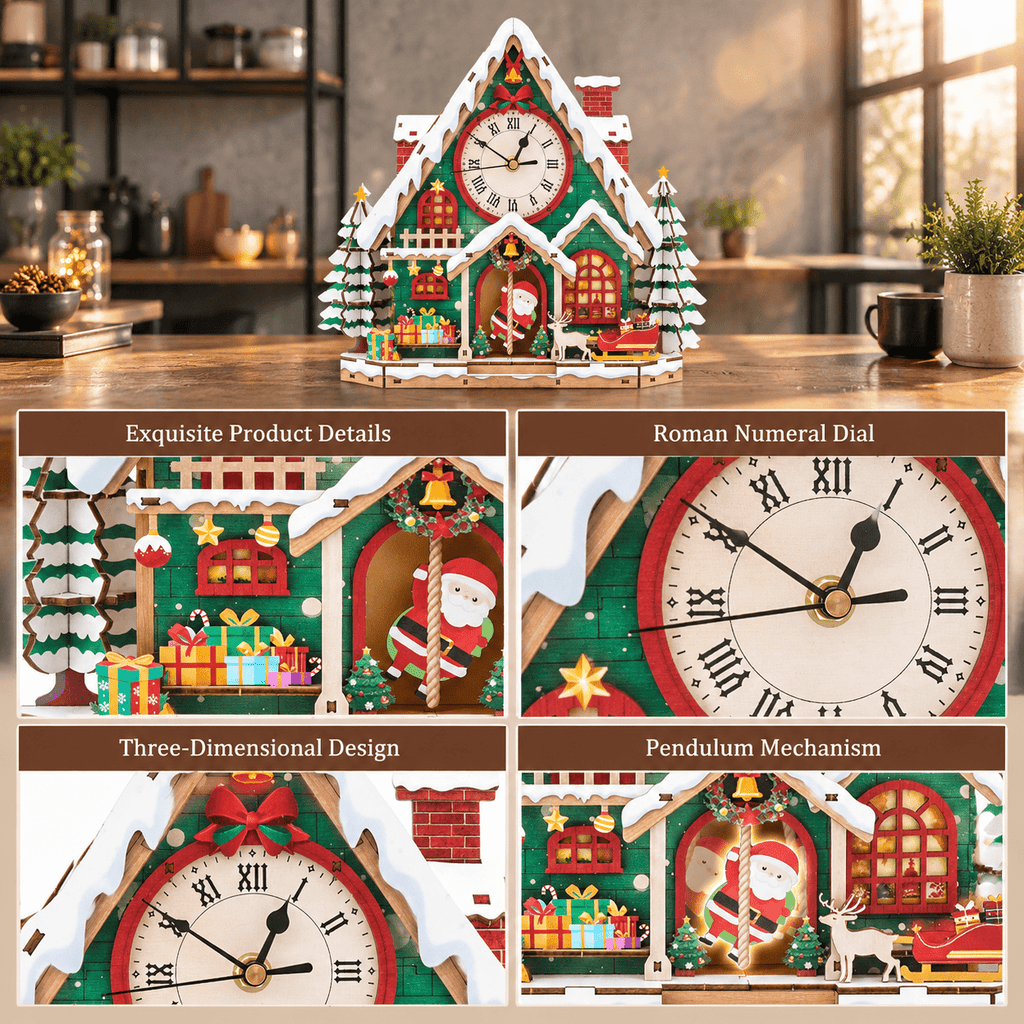 Butterfly Clock 3D Wooden Puzzle Clock DIY Mechanical Craft Kit for Adults Teens