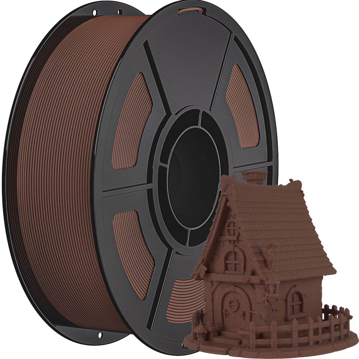 iSANMATE 1.1KG Wood PLA 3D Printer Filament, 1.75mm Cherry Wood Color, Real Wood Texture, ±0.03mm for FDM 3D Printers