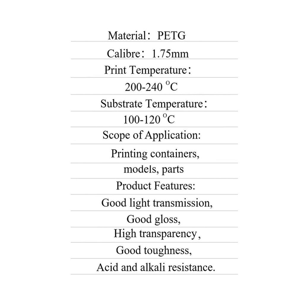White PETG Filament, 1.75mm +/-0.02mm for Most 3D Printer & 3D Pen, Solid Yarn 3D Printer Accessory, 1KG Neatly Wound