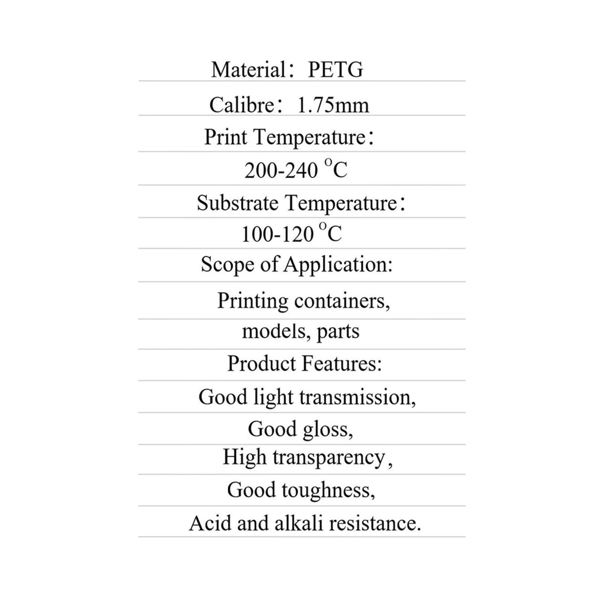 White PETG Filament, 1.75mm +/-0.02mm for Most 3D Printer & 3D Pen, Solid Yarn 3D Printer Accessory, 1KG Neatly Wound