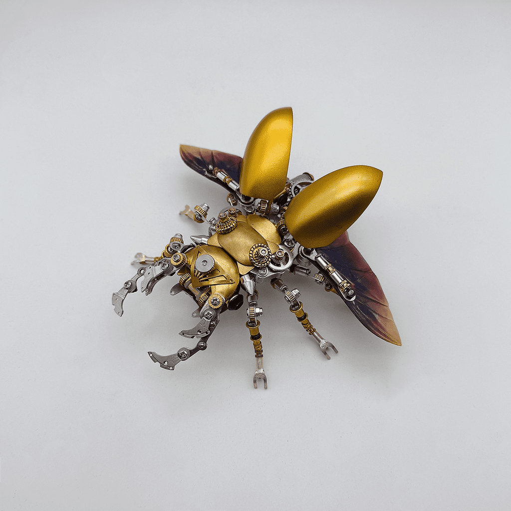 3D Metal Hercules Beetle Model Kit with LED Lights, 400PCS DIY Assembly, Steampunk Insect Animal Metal Puzzle for Adults & Teens 16+, Exquisite Desk Decor, Gift for Men