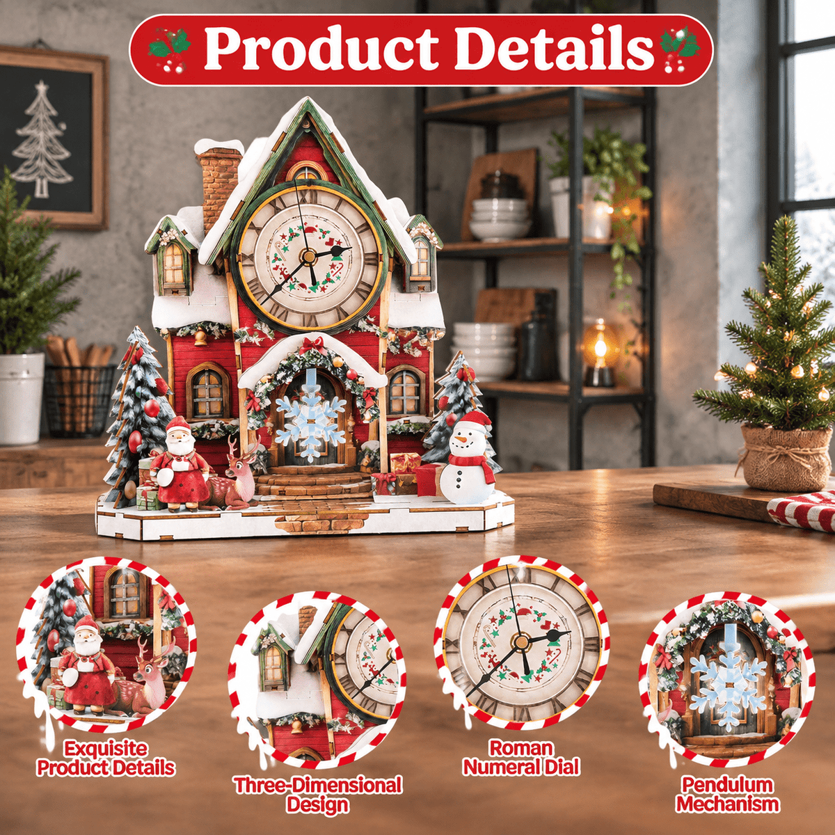 Fire Phoenix Wooden 3D Puzzle Clock DIY Model Kit for Adults