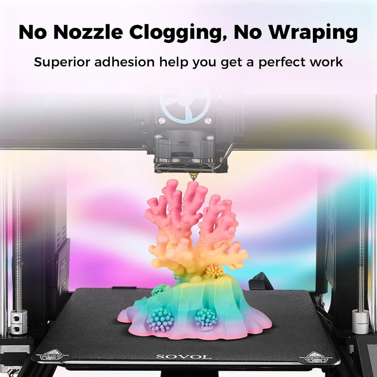 3D Printer Matte Multicolored Fast Change Gradient Rainbow PLA 1kg (2.2 lbs) Spool 3D Printing Materials, Dimensional Accuracy +/- 0.03 mm, 1.75 mm, Matte Starlight