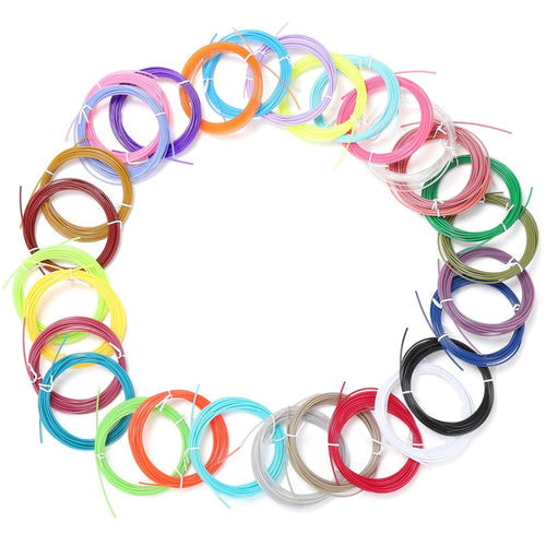 30 Colours 3D Pen Filament Refills, 1.75 mm PLA Printing Material, 16.4 ft Per Colour, Compatible with Most 3D Drawing Pens, Suitable for Art Creation, Handcrafts and Doodling Enthusiasts