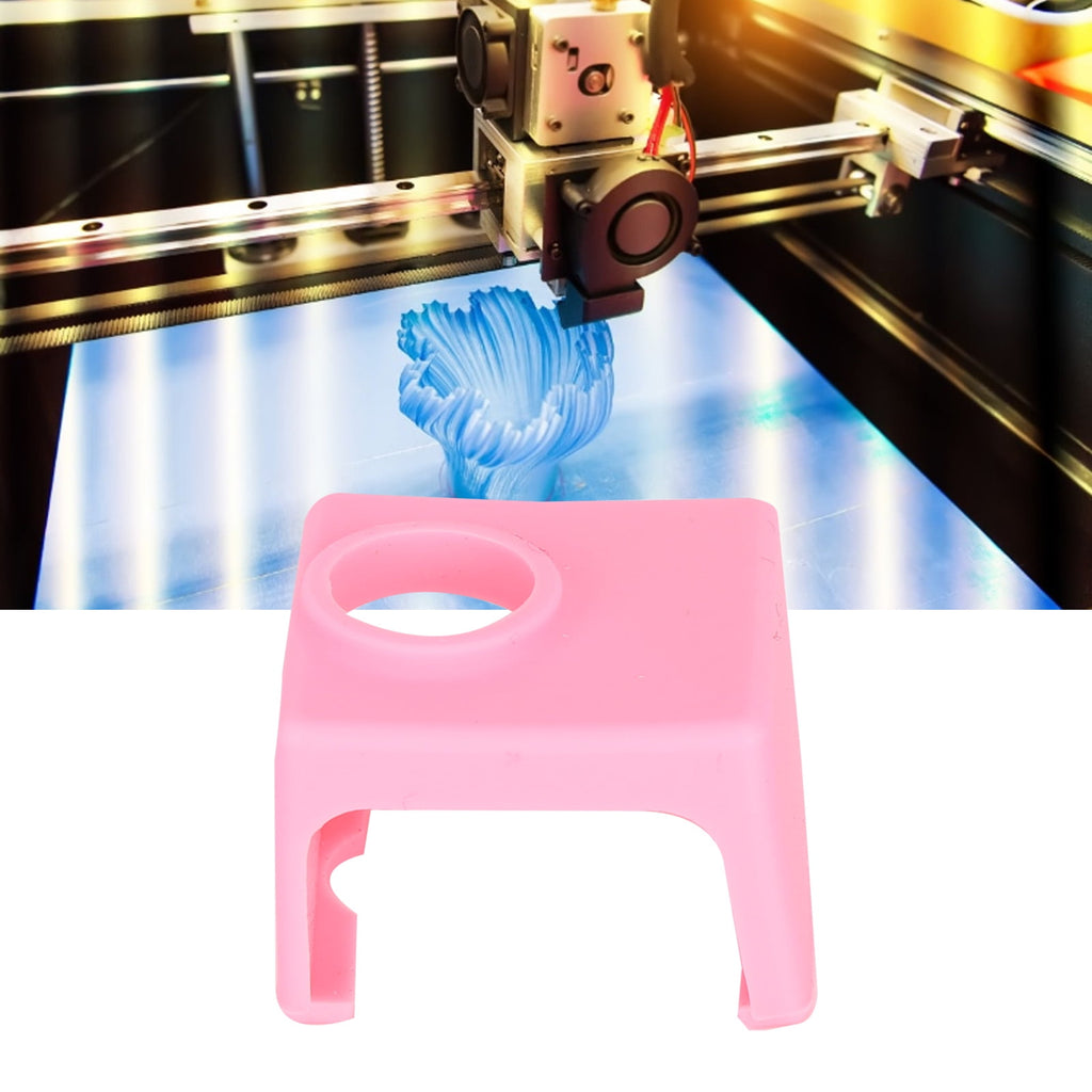 Aestri 3D Printer Silicone Sock MK10 Flexibility Heating Aluminum Block Protective Cover Pink