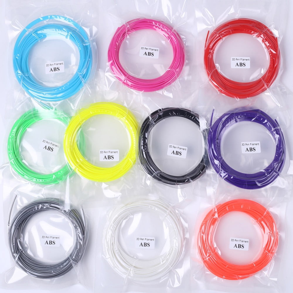 10m x 5/10/20 color 3D Printing Material 3D Pen Filament ABS 1.75mm Plastic Refill for 3D Drawing Printer Pen