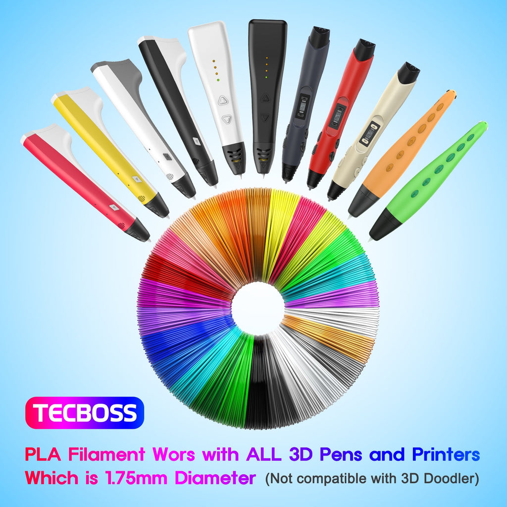 3D Pen PLA Filament Refills, 1.75mm PLA Filament Pack of 20 Colors Each Color 16 feet, Total 320 Feet, Create Professional Safety Refill for Kids, for 3D Pens and 3D Printers Arts