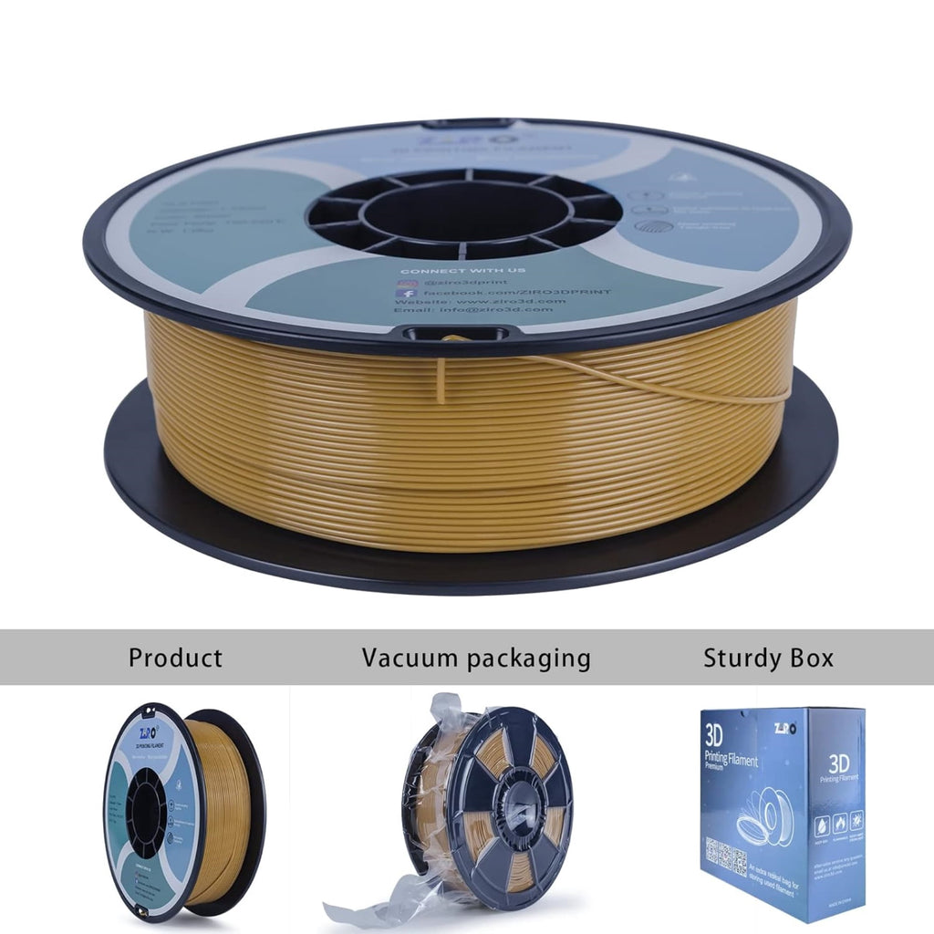 Ziro 3D PLA PRO Filament, 1.75mm 1kg, Metallic Silver