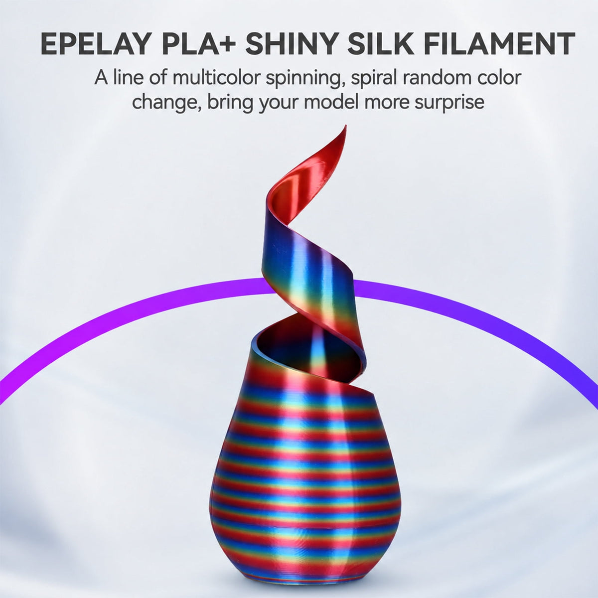 Epelay PLA Plus 3D Printer Filament, 1.75mm, 1kg Spool, White, Compatible with Most FDM Printers