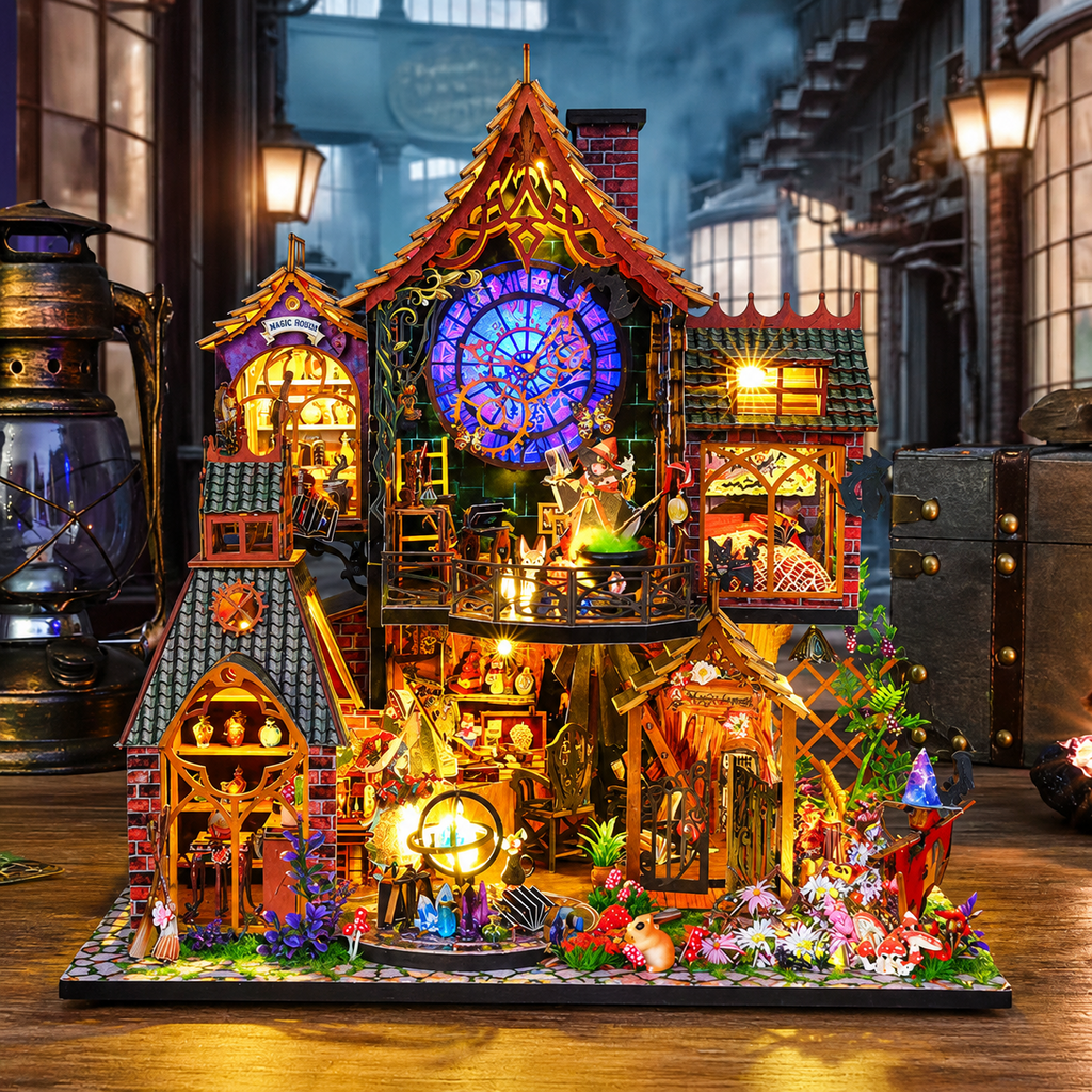 DIY Magic Forest Toy Model Hand-Assembled 3D Wooden Puzzle Dollhouse Xmas Gift