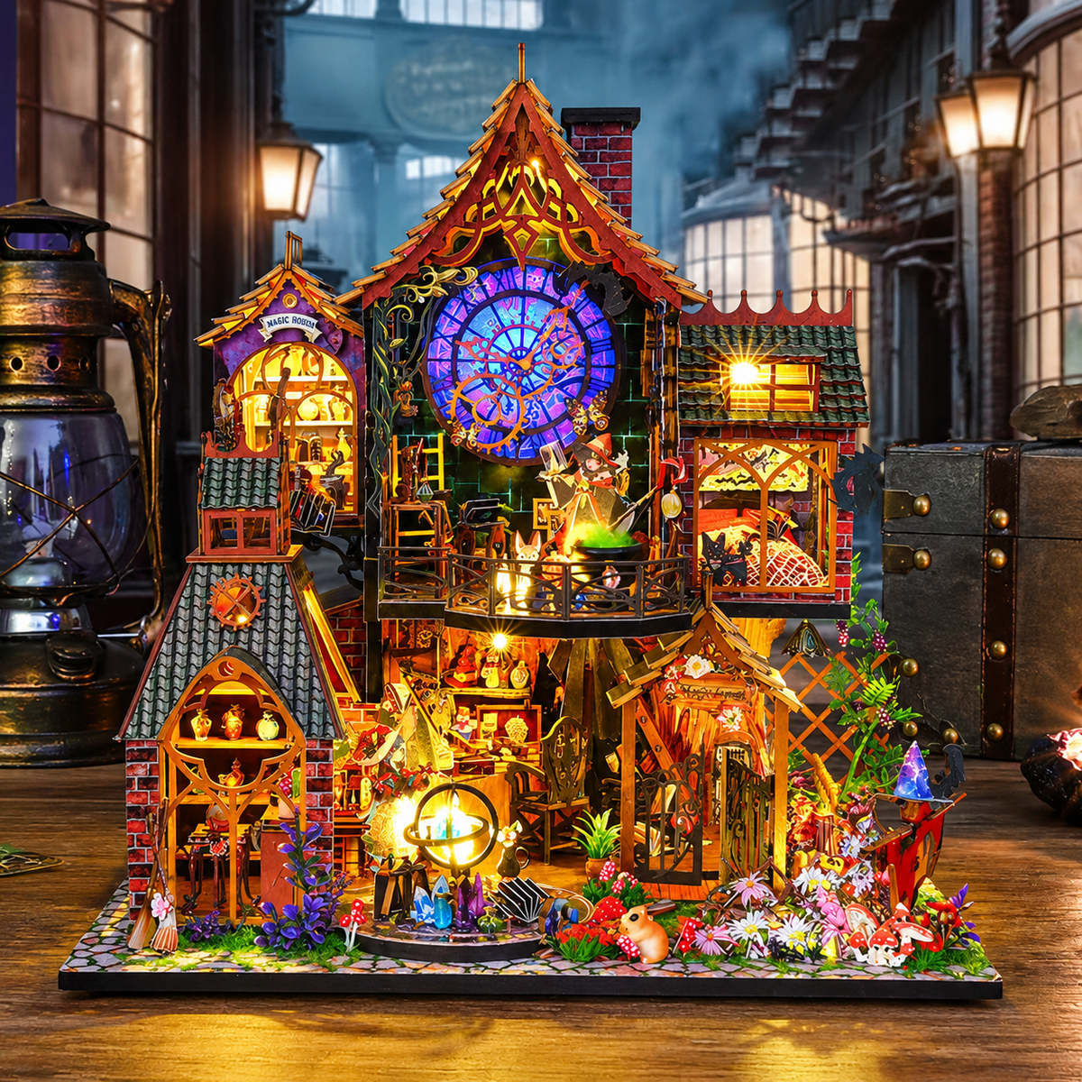 DIY Magic Forest Toy Model Hand-Assembled 3D Wooden Puzzle Dollhouse Xmas Gift