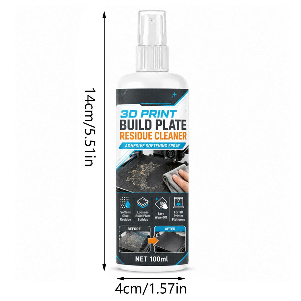 3D Printer Build Plate Cleaner Spray, 3.4oz Cleaning Agent that Removes Oil Residue And Fingerprints for PEI Glass Flex Plates 3D Printing Maintenance