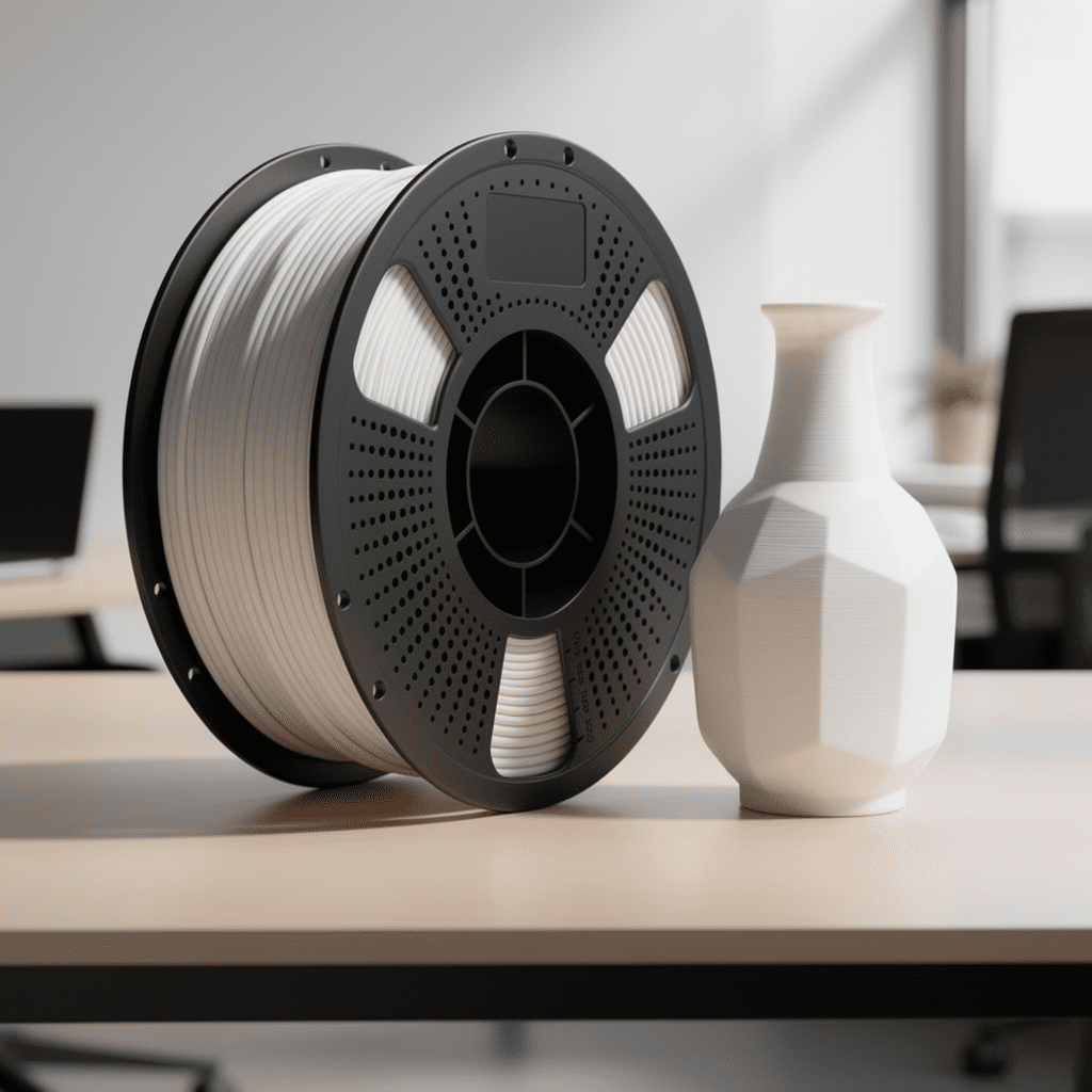 3D Printed PLA+ 3D Printer Filaments with 1kg Spool, for FDM/FFF 3D Printers, White, 1 Count