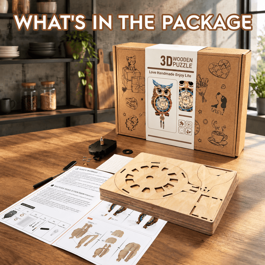 Butterfly Clock 3D Wooden Puzzle Clock DIY Mechanical Craft Kit for Adults Teens