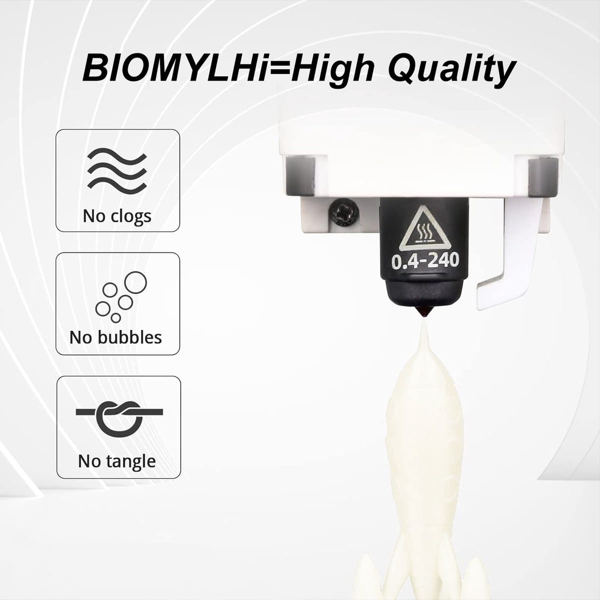 BIOMYL PLA 3D Printer Filament, PLA Filament 1.75mm Metal Gradient Color silk PLA, Tri Gold/Silver/Copper, 1kg Spool, Accuracy +/- 0.03mm