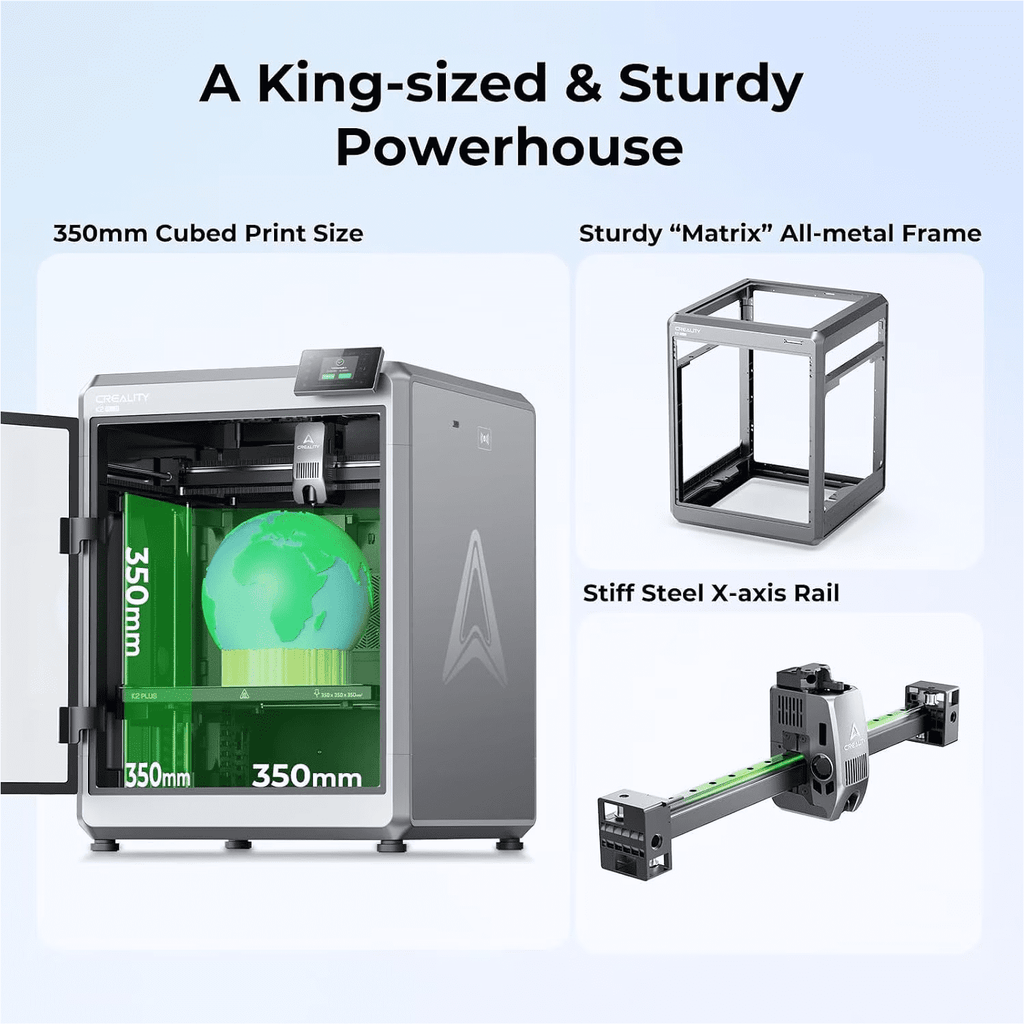 Creality K1 Max 3D Printer with 600mm/s High-Speed Fused Deposition Modeling 3D Printing Smart AI Function 300°C High-Temperature Nozzle Direct Extruder Auto Leveling Printing Size 11.81x11.81x11.81