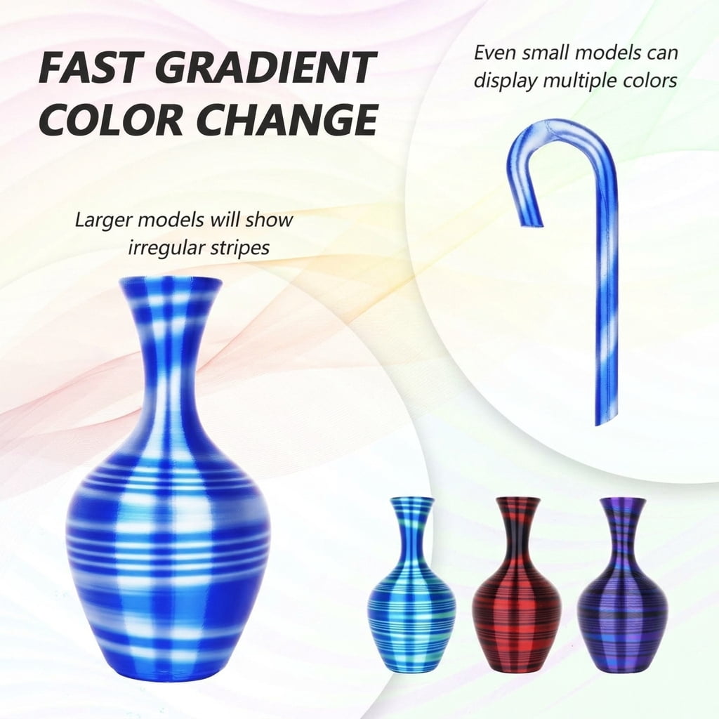 Silk Pla 3d Printerment Bundle Multicolor Gradient Rainbow 1.75mm Pack Shiny Fast Color Change Printing For Fdm 200g X 4 Spools