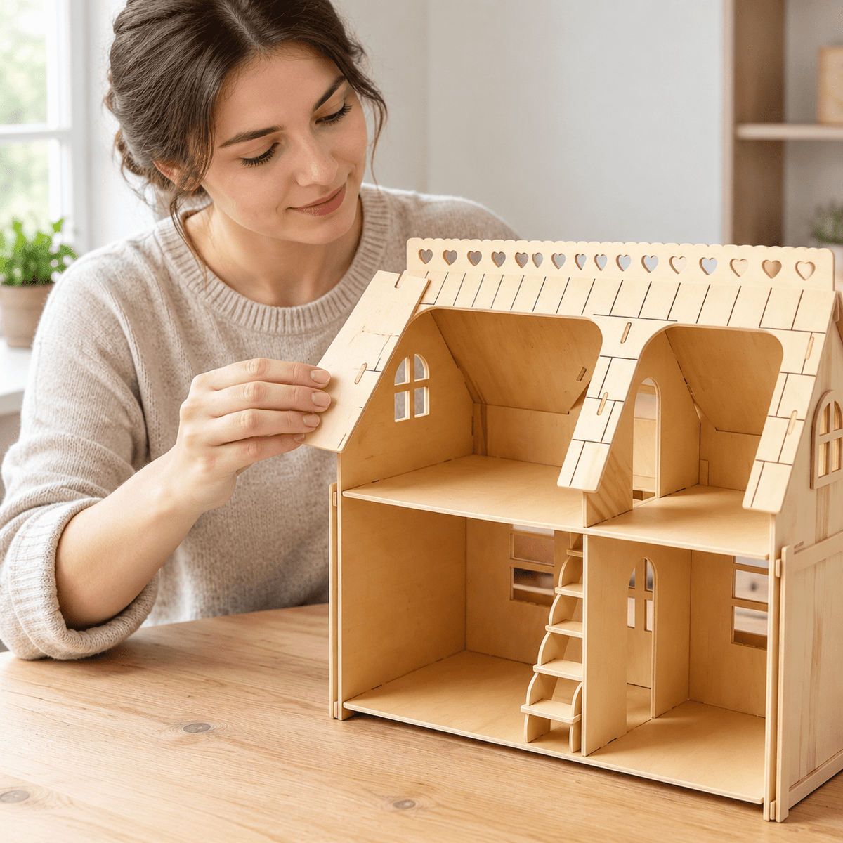 3D Puzzle House Wooden Model Kit DIY Miniature Dollhouse