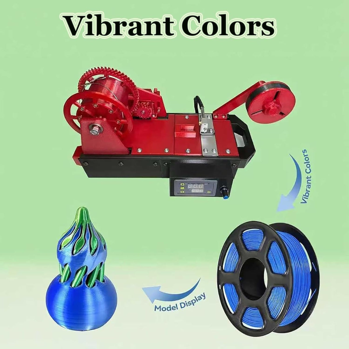 Upgraded 3D Printer Extruder Filament Maker Machine, Desktop Filament Maker Machine, Digital Temperature Control, Recycled PET Filament Maker, Bottle Recycler