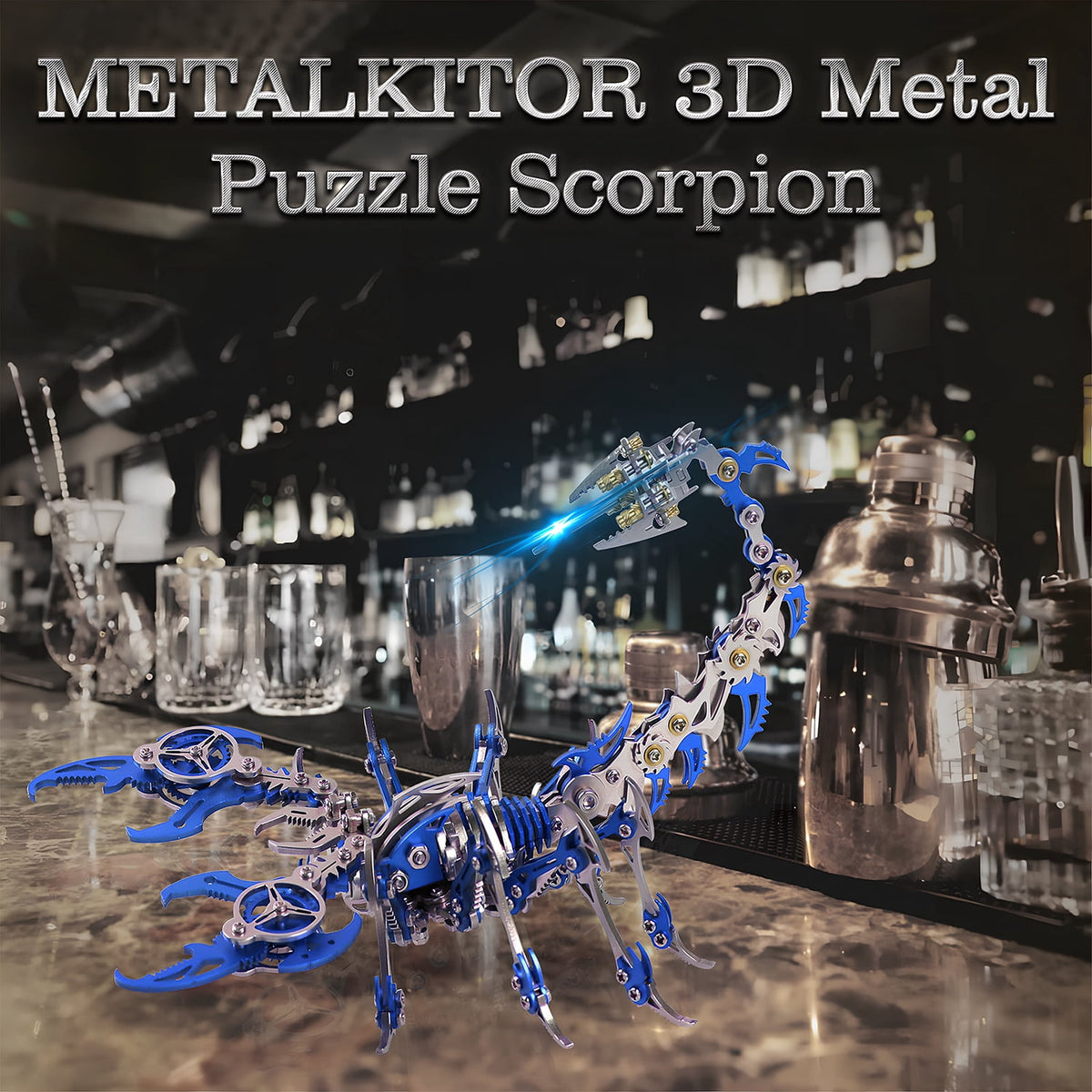 Metalkitor Scorpion 3D Metal Puzzle Kit - 454 Pcs, Mechanical Model for Adults/Teens, Golden, Ideal Gift & Decor