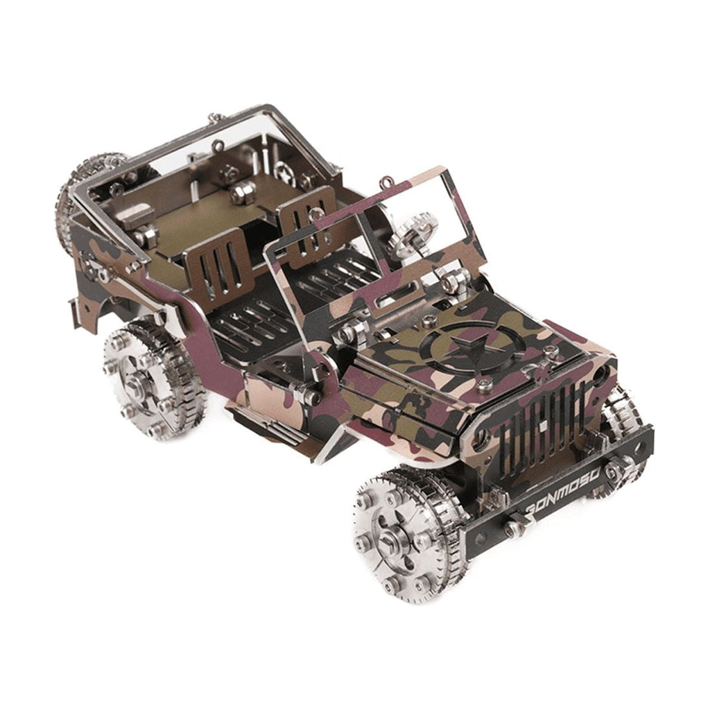 Iron Blood Combat Vehicle 3D Metal Puzzle Model Kit, 100+PCS Steampunk Mechanical Assembly Kit, Stainless Steel DIY Puzzle Model, Desktop Display Collectible & Engineering Hobby Kit for Adults