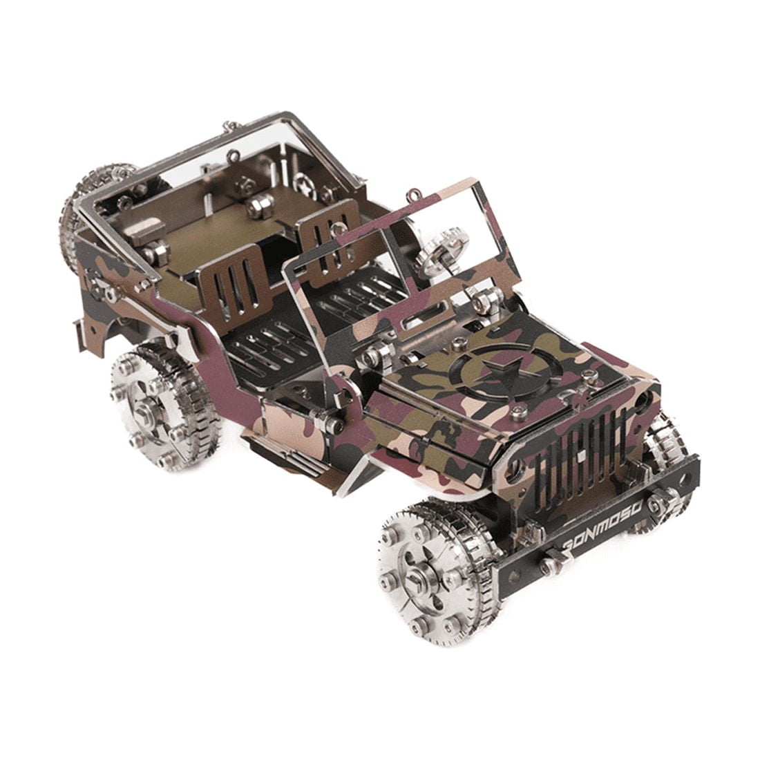 Iron Blood Combat Vehicle 3D Metal Puzzle Model Kit, 100+PCS Steampunk Mechanical Assembly Kit, Stainless Steel DIY Puzzle Model, Desktop Display Collectible & Engineering Hobby Kit for Adults