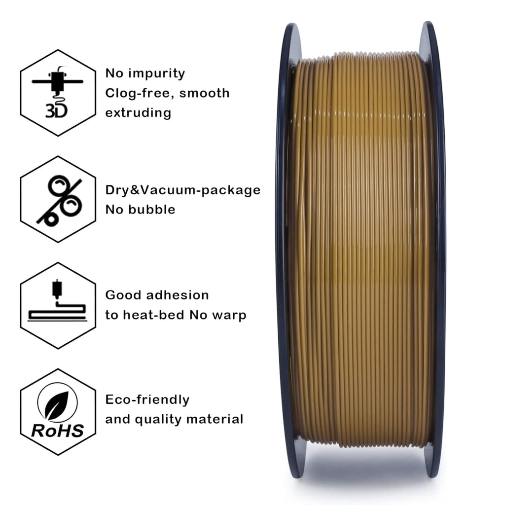 Ziro 3D PLA PRO Filament, 1.75mm 1kg, Metallic Silver