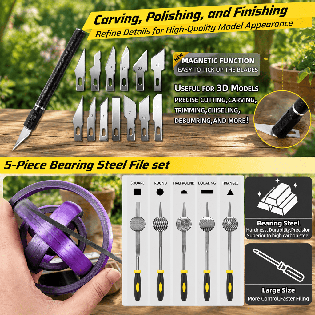 76-Piece 3D Printer Tool Kit with Storage Bag, Ultra 3D Maker Version, Compatible with Bambu Lab, Ender 3, FDM/SLA Printers