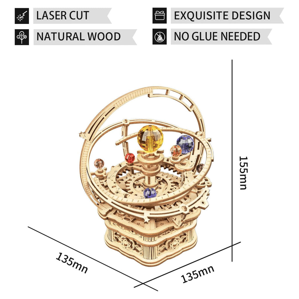 ROKR Wooden Puzzle - 84 Pieces 3D Mechanical Music Box Kit - Starry Night Series - Creative Gift for Kids