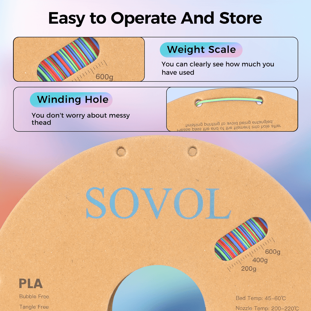 Sovol Silk PLA Filament with Blue Glitter 1kg 1.75mm, Color Changeable 3D Printer Filament 2.2lbs, Chameleon Shiny PLA Material +/-0.03mm, Shimmering 3D Printing Filament, Galaxy Blue