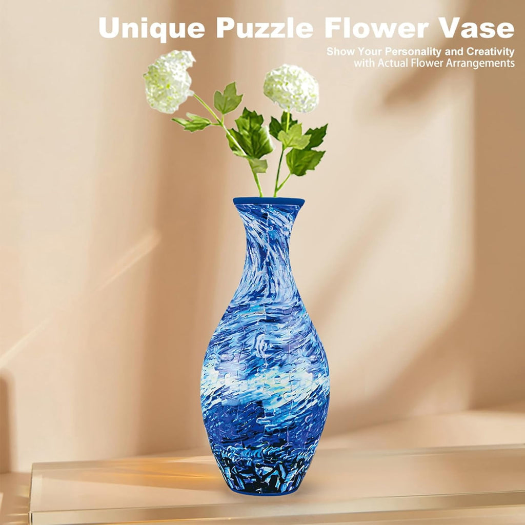 Emboadlie/Presumablyi/Minutetiny 3D Puzzle Vase, 3D Flower Vase Puzzle for Adults, 160 Pieces, Unique Art for Living Room, Office Decoration, House Warming Gift (B)