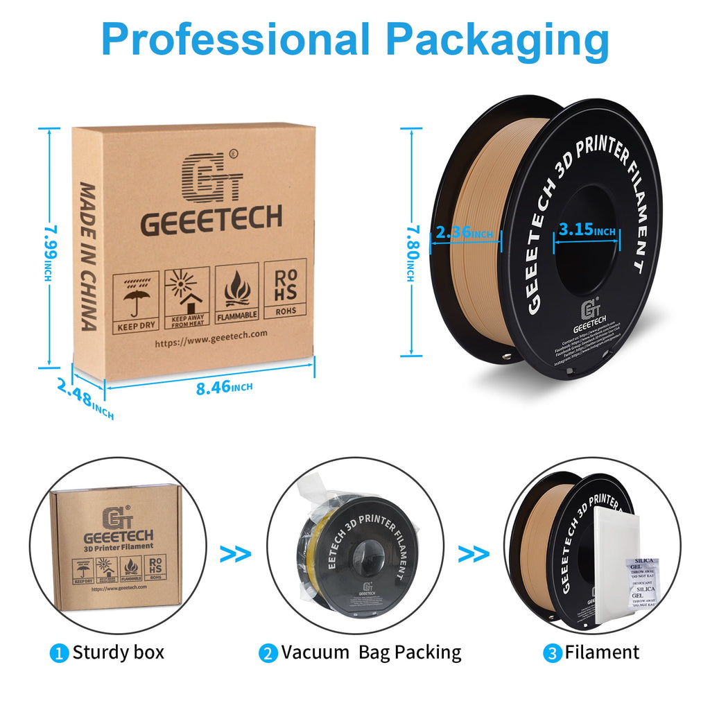 Geeetech navy blue Matte PLA Filament Matte 1KG, 1.75mm 3D Printer Filament Dimensional Accuracy +/- 0.01mm, 1kg Carboard Spool (2.2lbs) for Most FDM 3D Printers