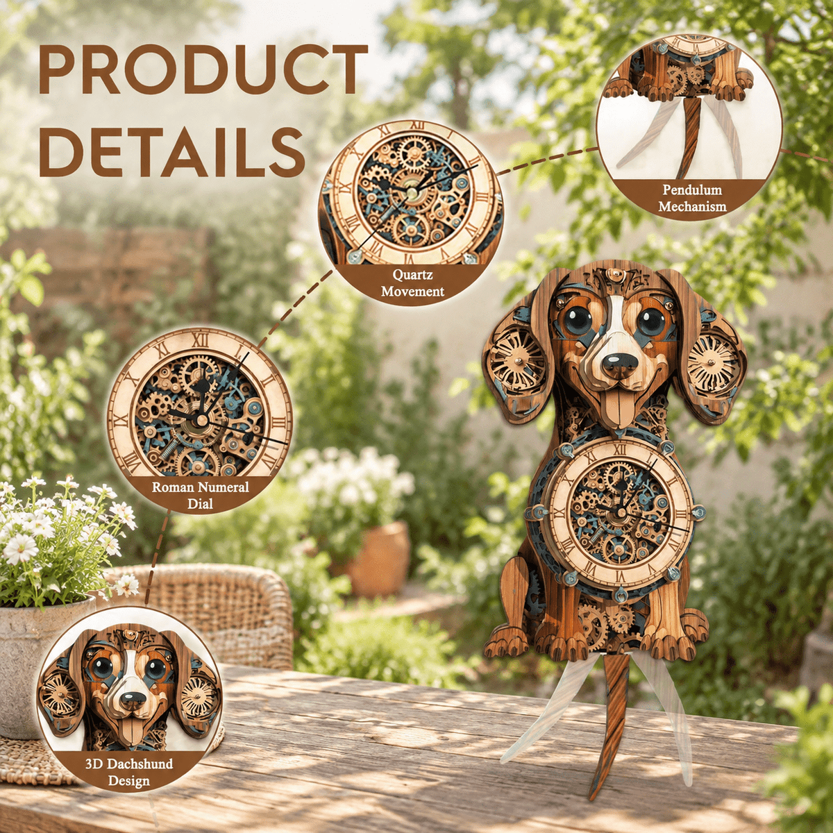 Wooden House Clock 3D Puzzle DIY Mechanical Clock Kit for Adults Teens