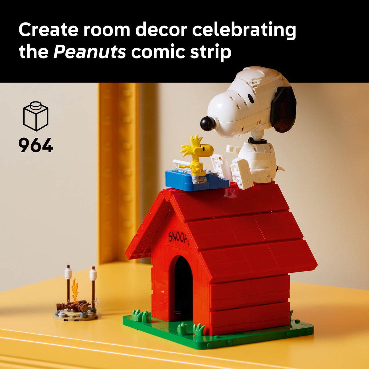 LEGO Ideas Peanuts: Snoopy's Doghouse Collectible Building Set for Adults - Room or Office Decor for Women & Men, Ages 18+ - Gift for Fans - W/ Woodstock Figure - 21368