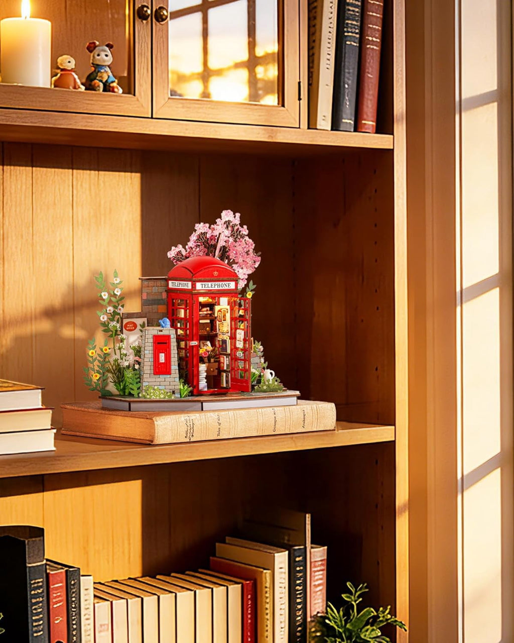 Rolife 3D Wooden Puzzle for Adults, Blossom Book Booth Miniature Model Building Kit, 116PCS Flower Bookstore Scene, Creative DIY Craft for Table Decor, Gift for Teens Girls Boys