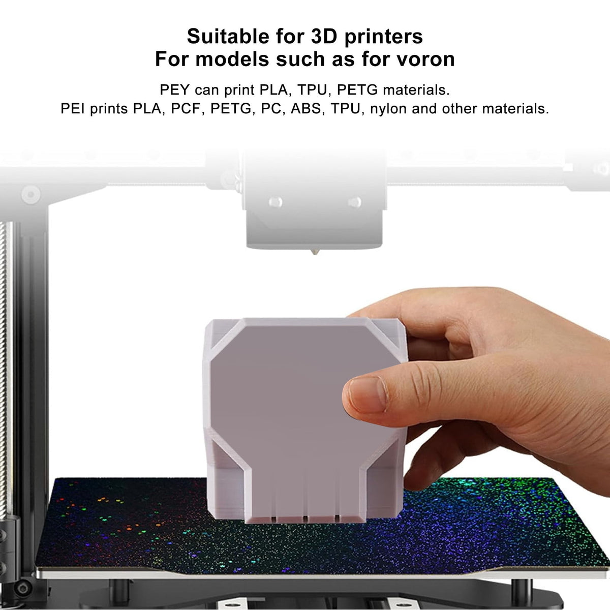 Premium 3D Printing Heated Bed 10.12 inches / 25.7 cm PEY Full Star Surface PEI Textured Double Sided Magnetic Build Plate 3D Printer Bed Platform Replacement Accessory for Smooth Adhesion