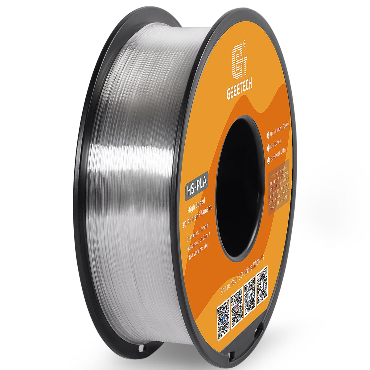 Geeetech 1.75mm PLA 3D Printer Filament, 1kg Spool (2.2lbs), Dimensional Accuracy +/- 0.03mm,yellow