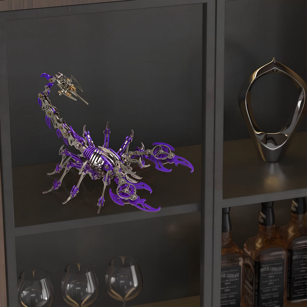 Metalkitor Scorpion 3D Metal Puzzle Kit - 454 Pcs, Mechanical Model for Adults/Teens, Golden, Ideal Gift & Decor