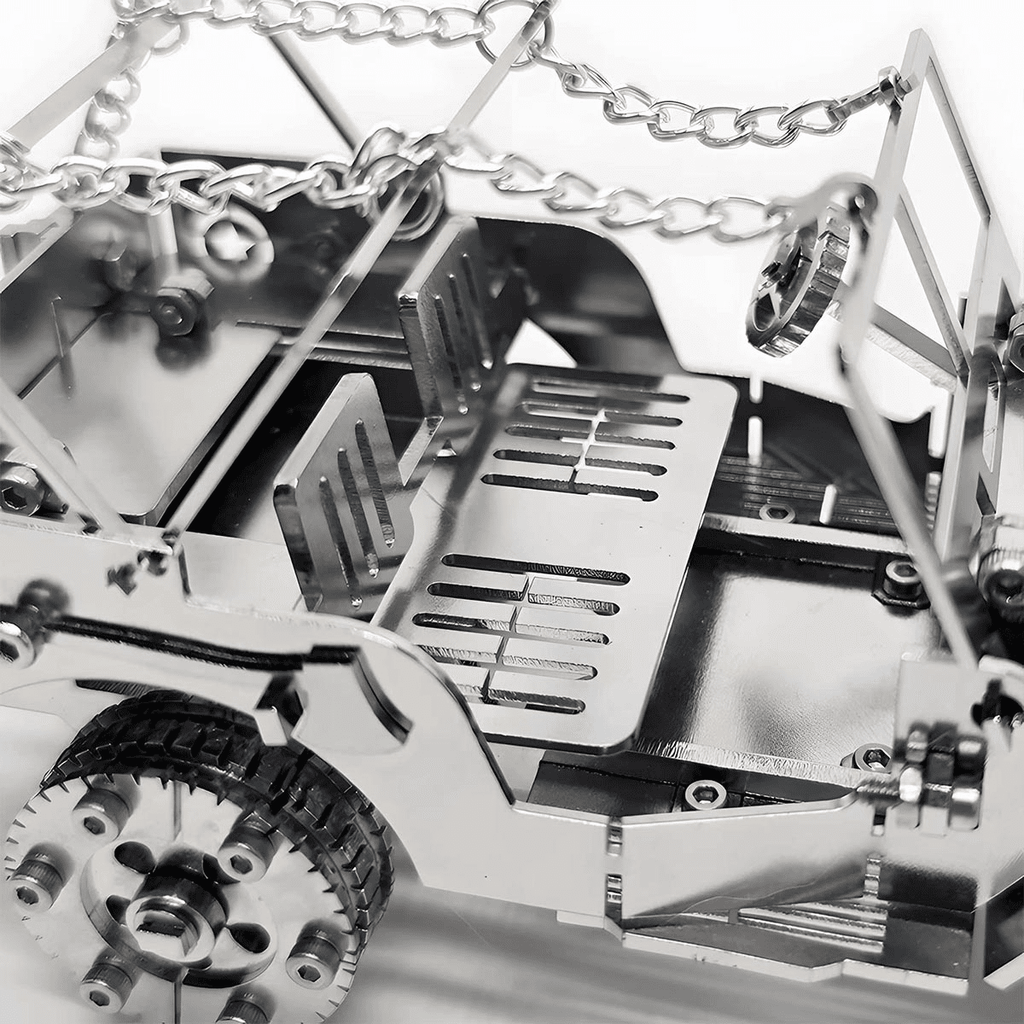 Iron Blood Combat Vehicle 3D Metal Puzzle Model Kit, 100+PCS Steampunk Mechanical Assembly Kit, Stainless Steel DIY Puzzle Model, Desktop Display Collectible & Engineering Hobby Kit for Adults
