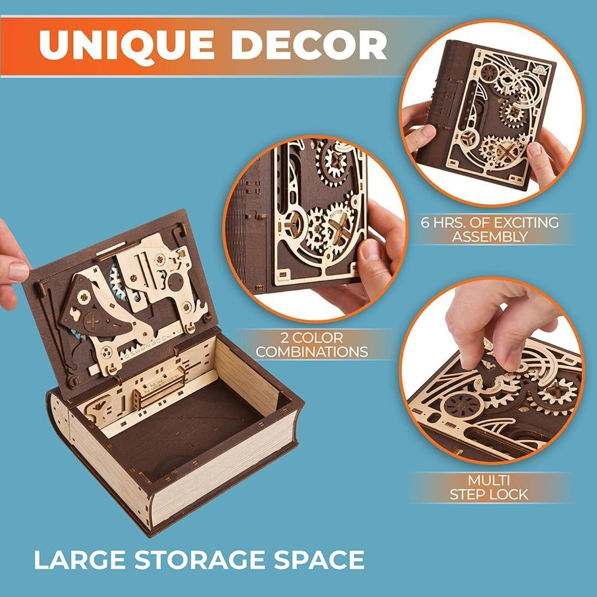 HHNOU 3D Wooden Puzzles for Adults-Mechanical 3D Puzzle Model Kit-Brain Teaser Puzzles for Adults,Diy Adult Craft Model Building Kits,Wood Puzzle Box,Gift Hobby Set