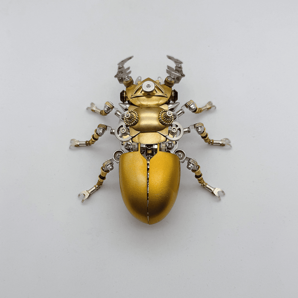 3D Metal Hercules Beetle Model Kit with LED Lights, 400PCS DIY Assembly, Steampunk Insect Animal Metal Puzzle for Adults & Teens 16+, Exquisite Desk Decor, Gift for Men