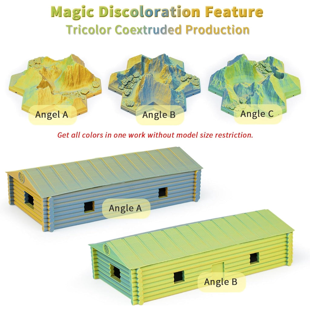 Ziro 3D Tri-Color Matte PLA 1.75mm 1kg, Volcano