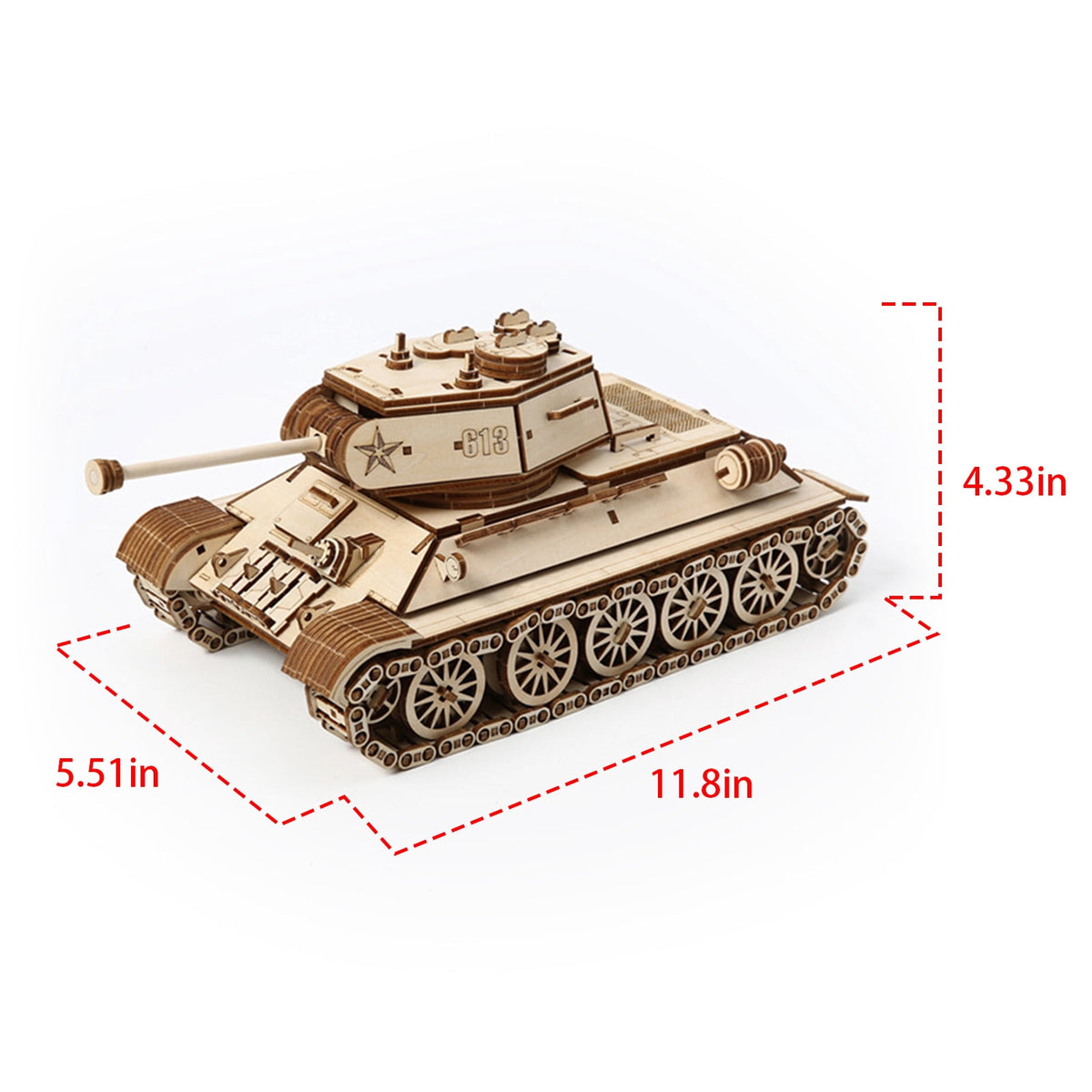 Tank Model Toy 661 piecs 3D Wooden Puzzle for Adult Best Gift Building Jigsaw