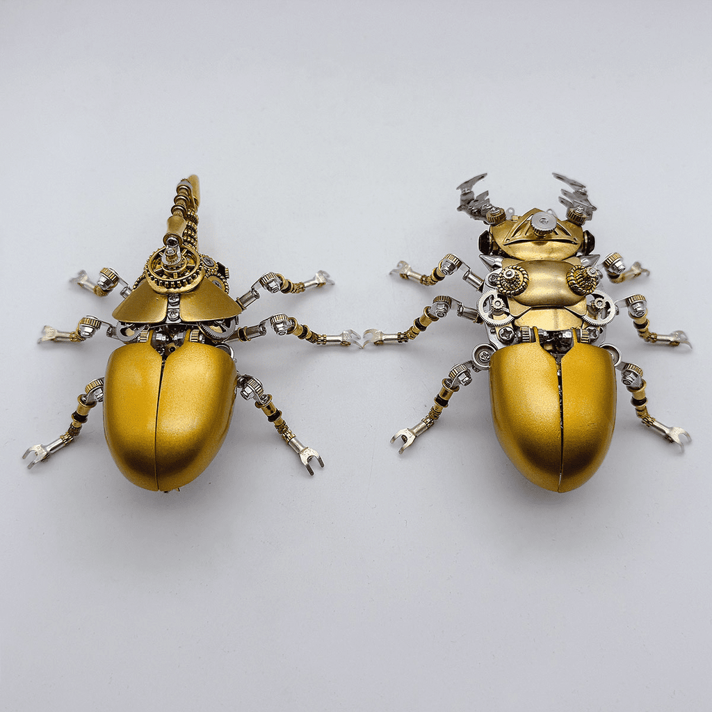 3D Metal Hercules Beetle Model Kit with LED Lights, 400PCS DIY Assembly, Steampunk Insect Animal Metal Puzzle for Adults & Teens 16+, Exquisite Desk Decor, Gift for Men