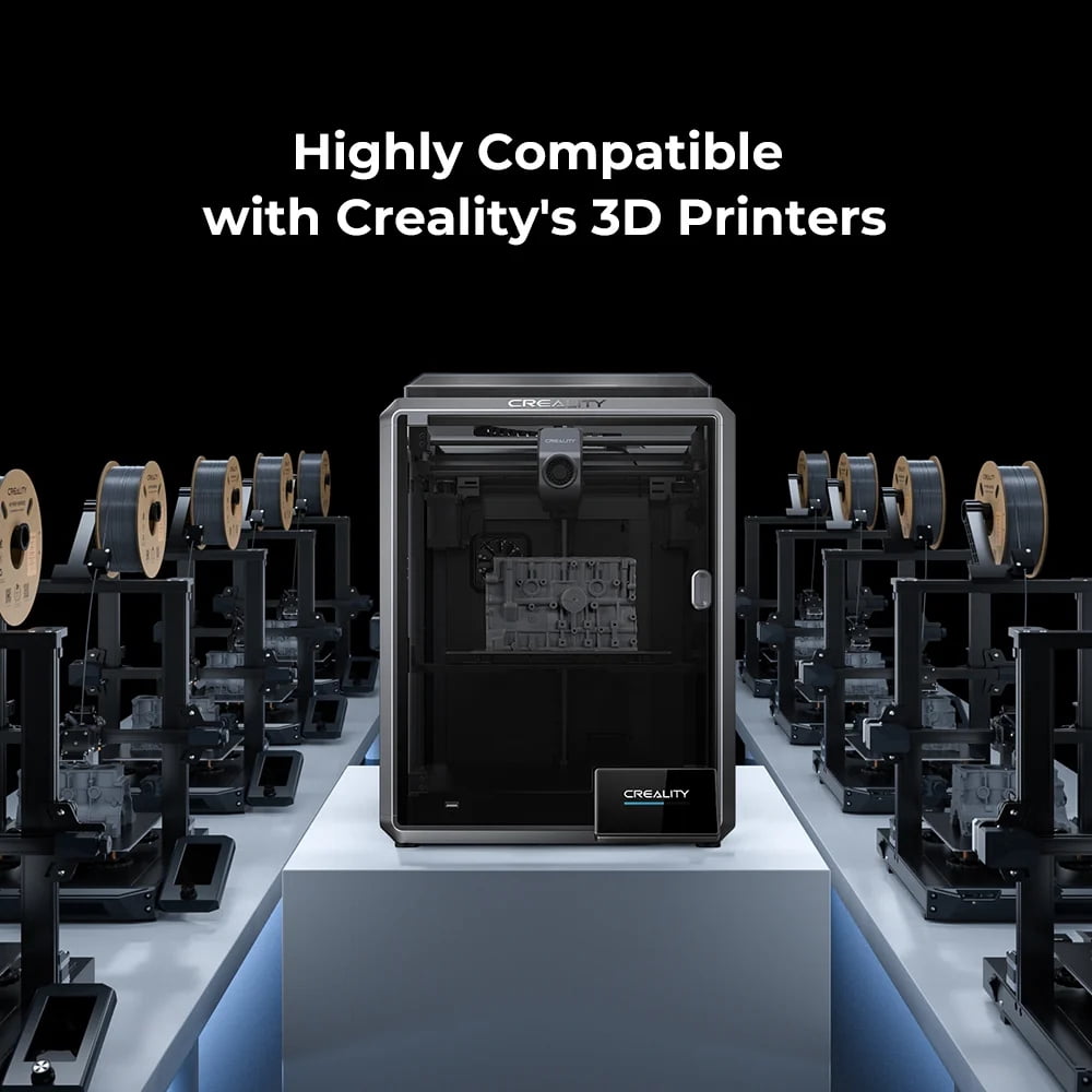 Creality Hyper ABS Filament 3D Printer Filament 1.75mm 350mm/s High-Speed Printing Dimensional Accuracy ± 0.05 mm 2.2lbs Compatible with Most 3D Printers, Grey